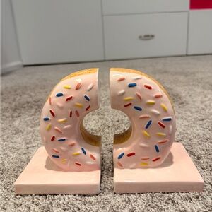 Pink Donut Bookends with Sprinkles